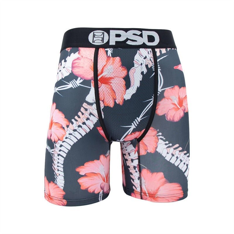 PSD Men's Underwear Printed Sports Running Fitness Boxing Flat Corner Underwear